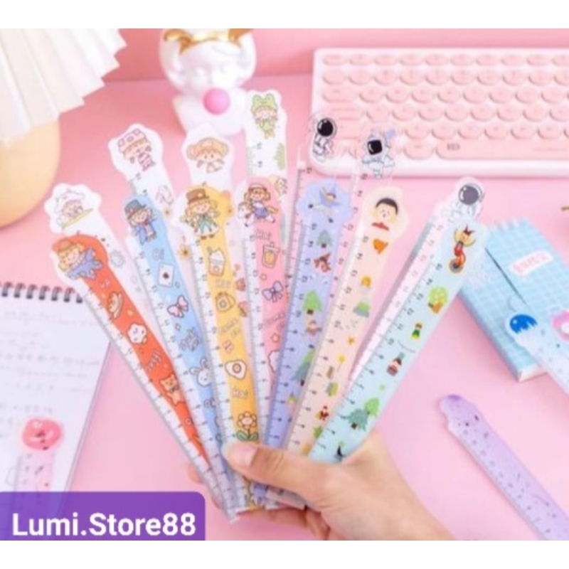 

Penggaris Lucu 15cm/Penggaris Plastik Funny Karakter/Penggaris Sekolah Kantor
