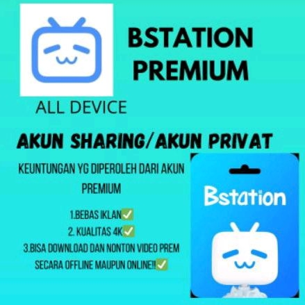 Akun Premium bstation1 bulan privat/sharing