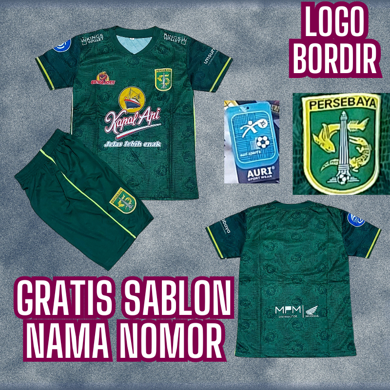 setelan bola persebaya marukawa jersey persebaya printing baju bola persebaya surabaya printing