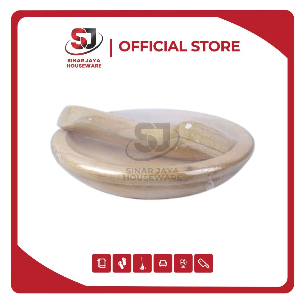 COBEK KAYU SEDANG / Cobek Kayu Kecil Ulekan - 1set 18cm / Cobek Kayu Kecil Ulekan