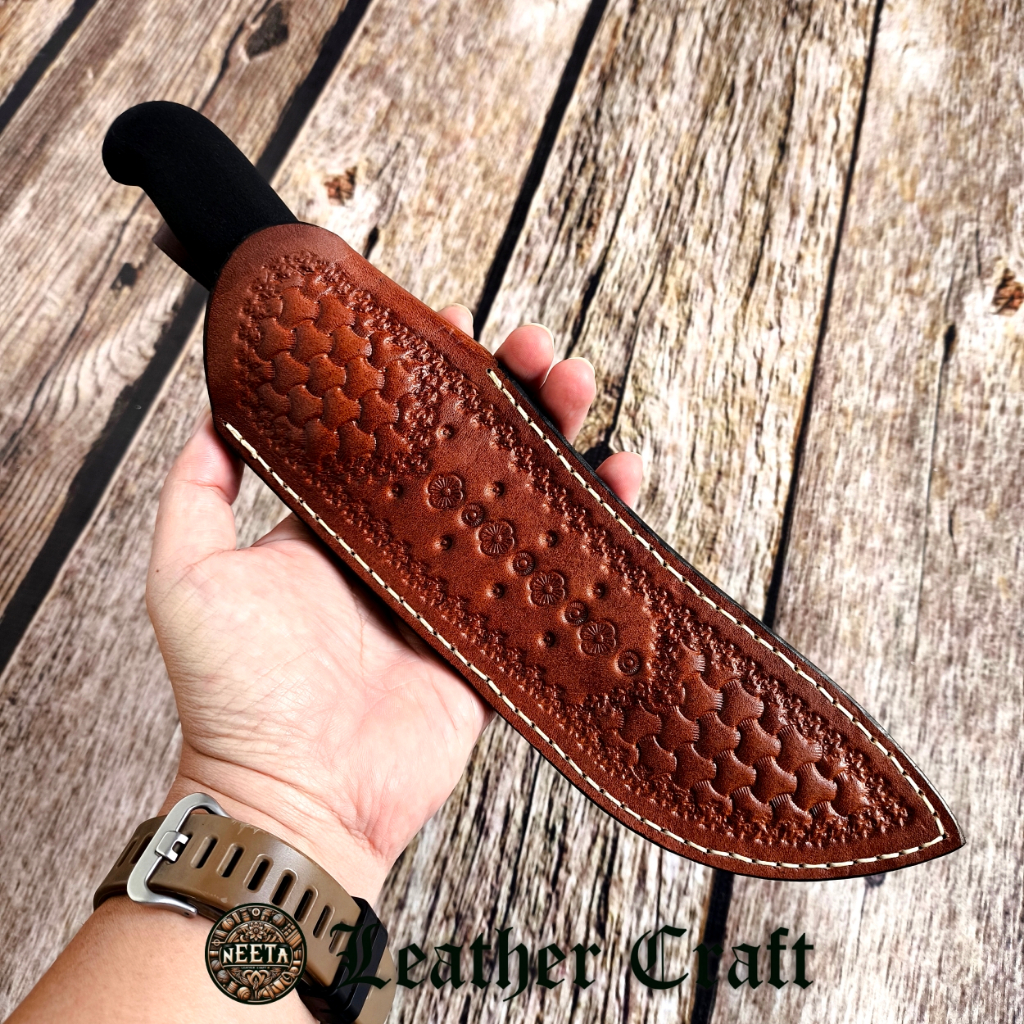 sarung pisau kulit asli neeta original motif untuk pisau skinning butcher bullnose victorinox tramon