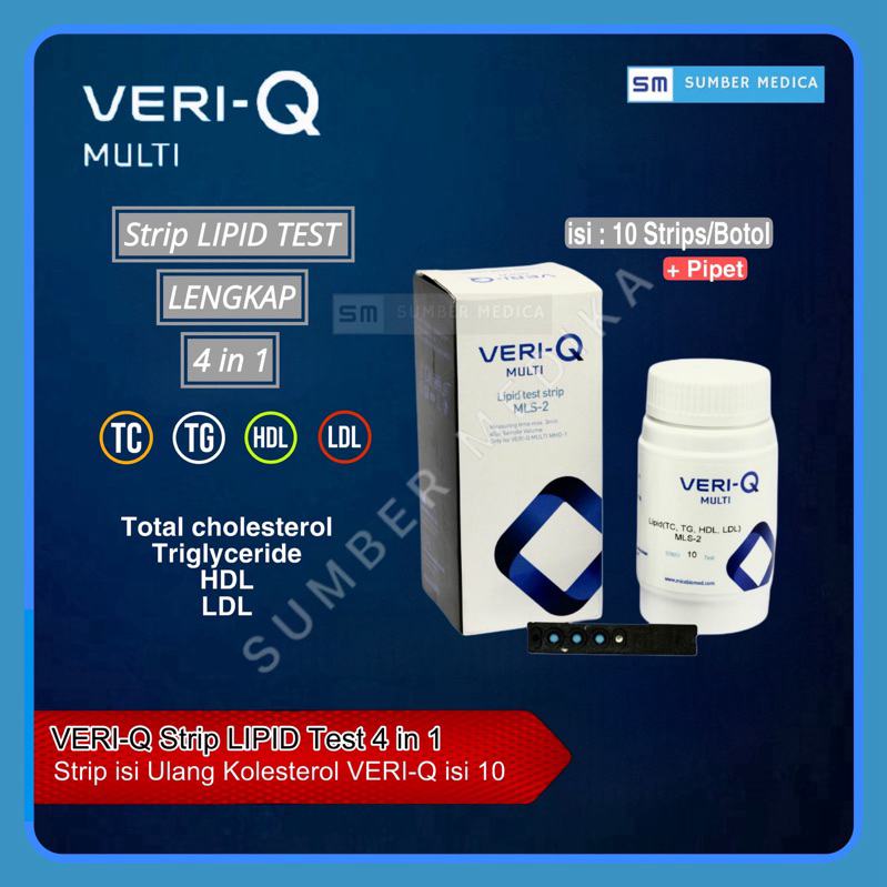 VERI-Q Test Strip isi Ulang 4 in 1 Untuk Cek TC, TG, HDL, LDL