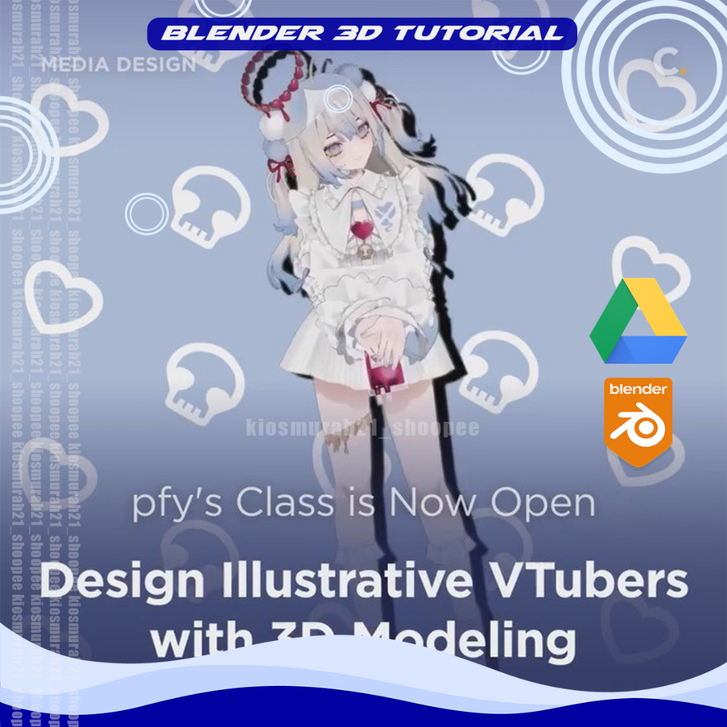Blender 3D Tutorial An illustrated VTuber created using 3D models (JPN)