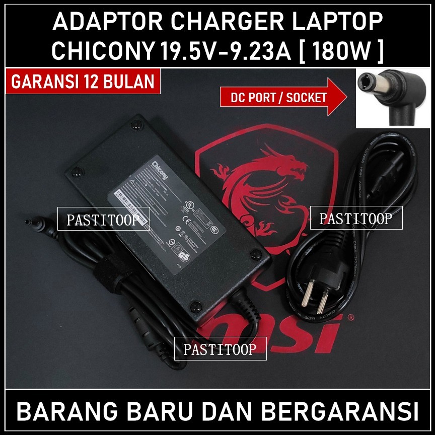 Adaptor Charger MSI Model CHICONY A15-180P1A 19.5V - 9.23A 180W Original