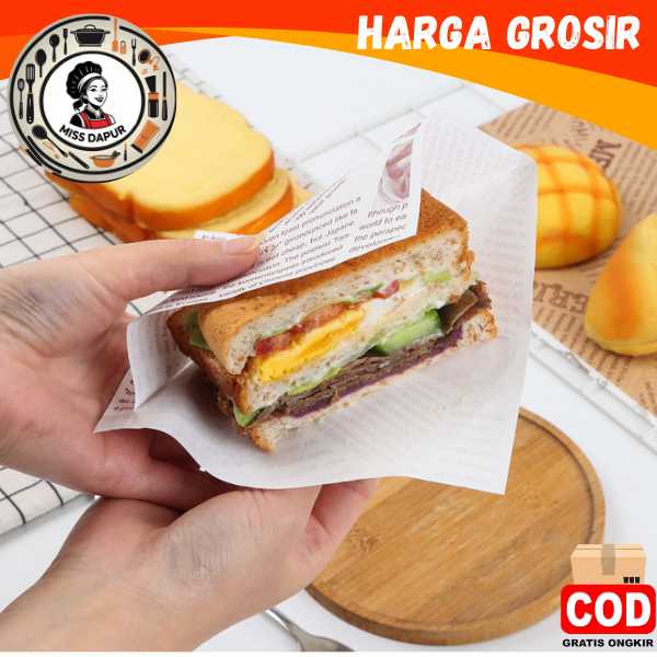 

Kertas Burger 15x15 cm serbaguna Serbaguna Kertas Minyak Anti Lengket Food Grade Kertas Nasi Motif Modern Paper Wrap Printing