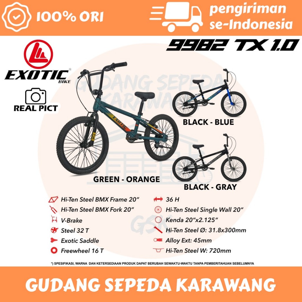 SEPEDA BMX EXOTIC 20 INCH ET-9982 TX 1.0 / ET-9982 TX 3.0