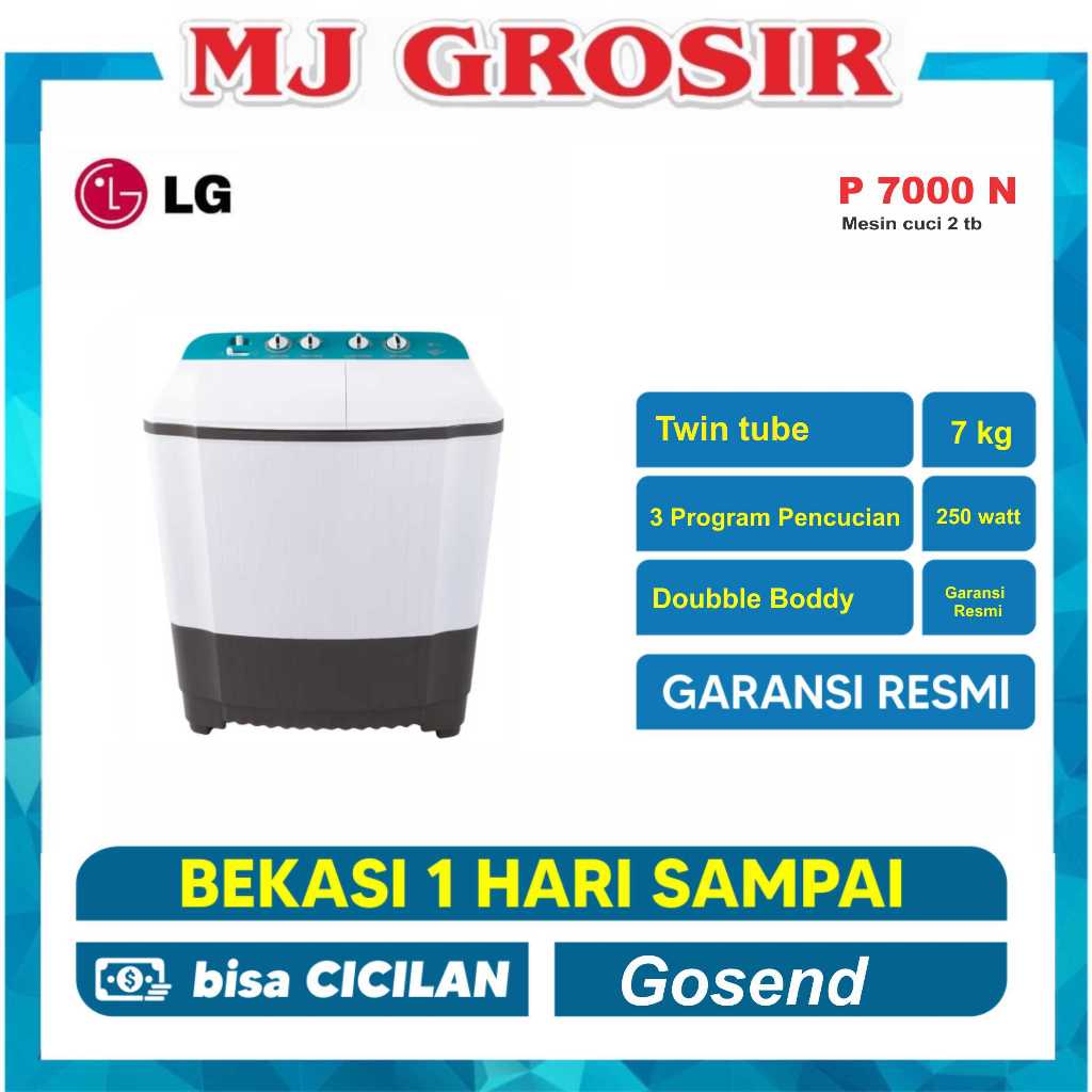 MESIN CUCI LG P 7000 N 7KG 2 TABUNG LOW WATT