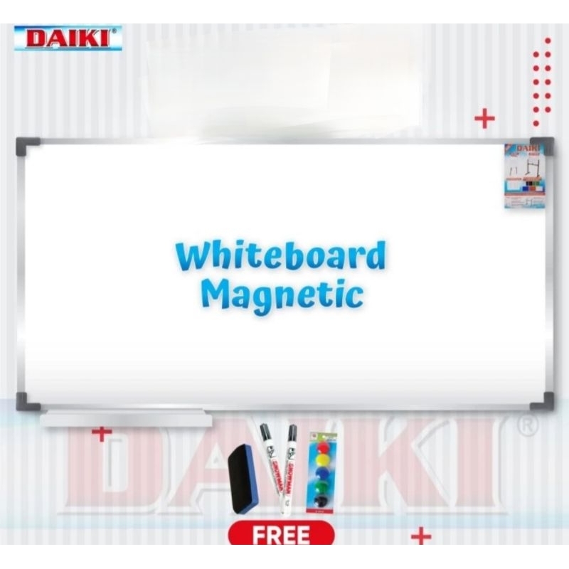 

Daiki White Board Single Face Gantung Magnetik 100 x 200 cm / 120 x 240 cm.