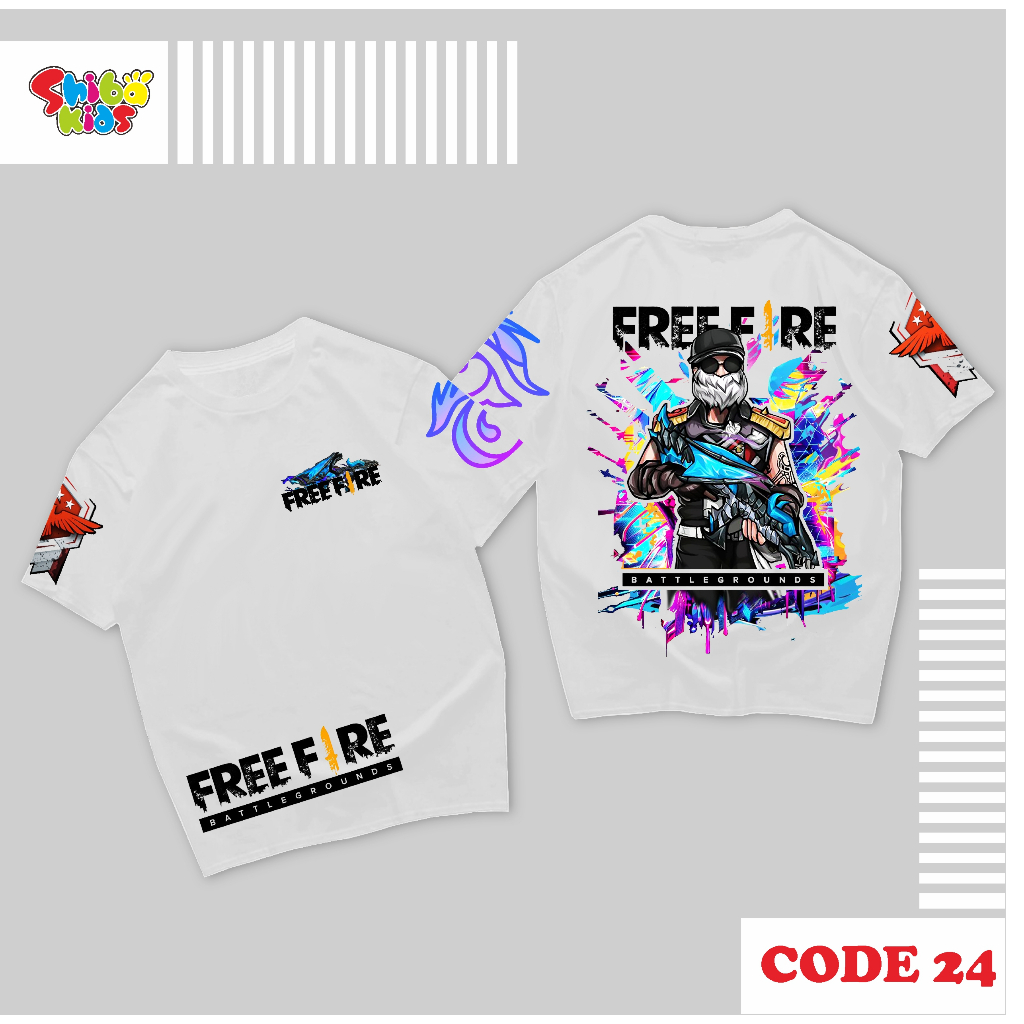 Kaos Anak  anak Laki Laki karakter game ff  Usia 3- 14 tahun baju  Cowok Tanggung  SHIBAKIDS C24