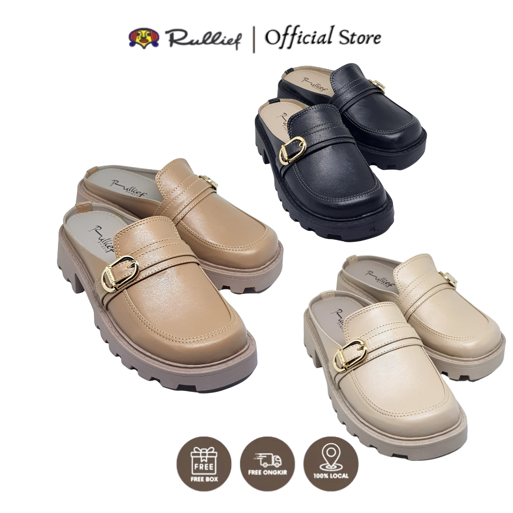 Rullief FDS 177 - Wedges Korean Style Sepatu Sandal Korea Selop Casual Semi Formal