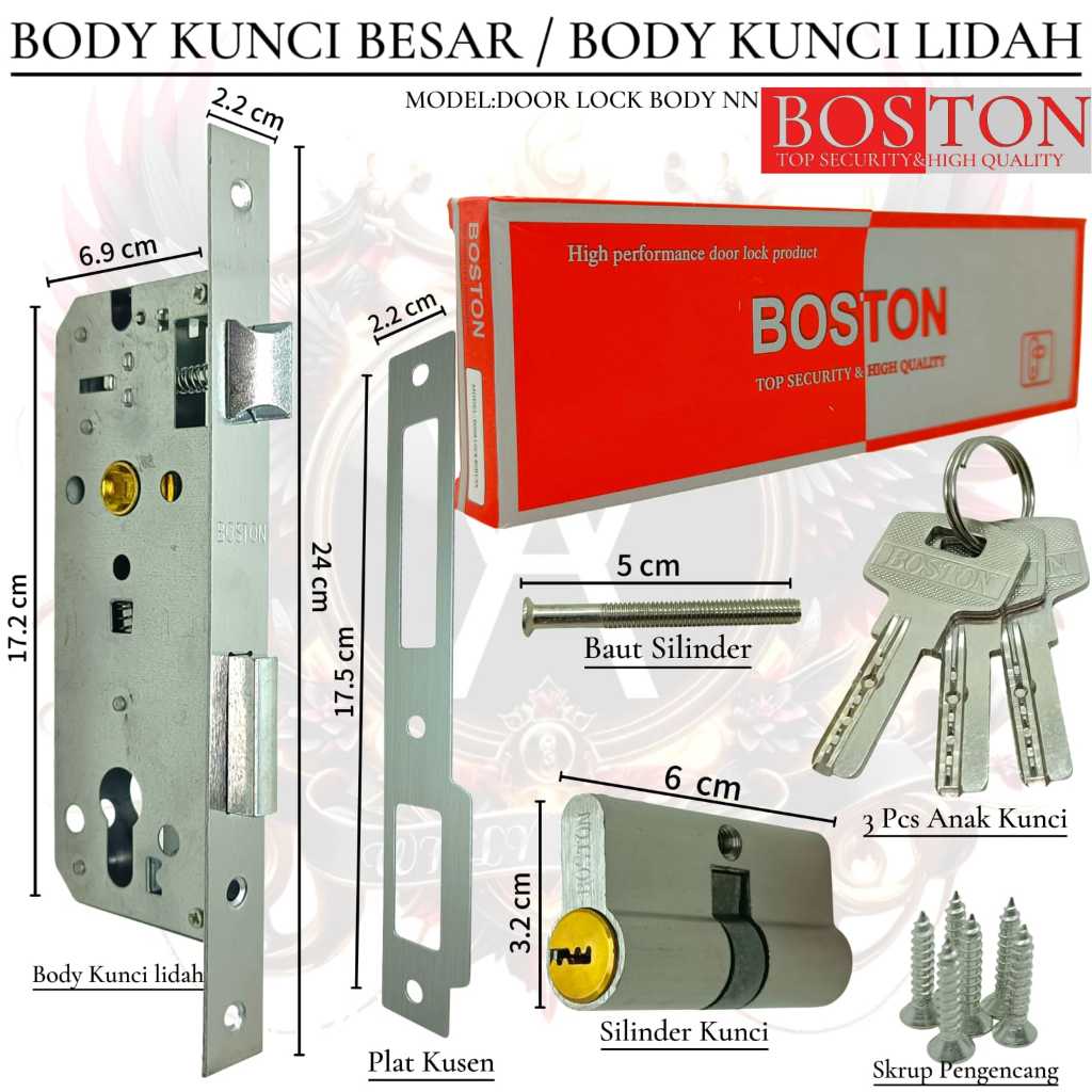 Body kunci besar BOSTON body kunci pintu handle besar body lidah