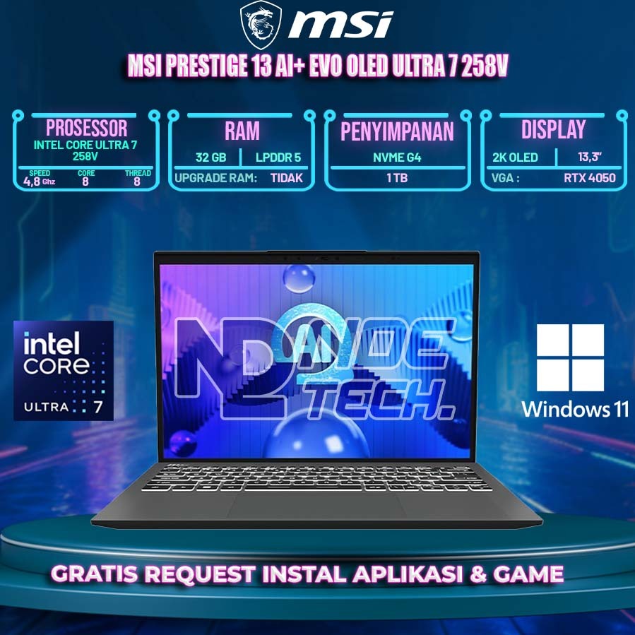 MSI Prestige 13 AI+ Evo Oled Ultra 7 258V