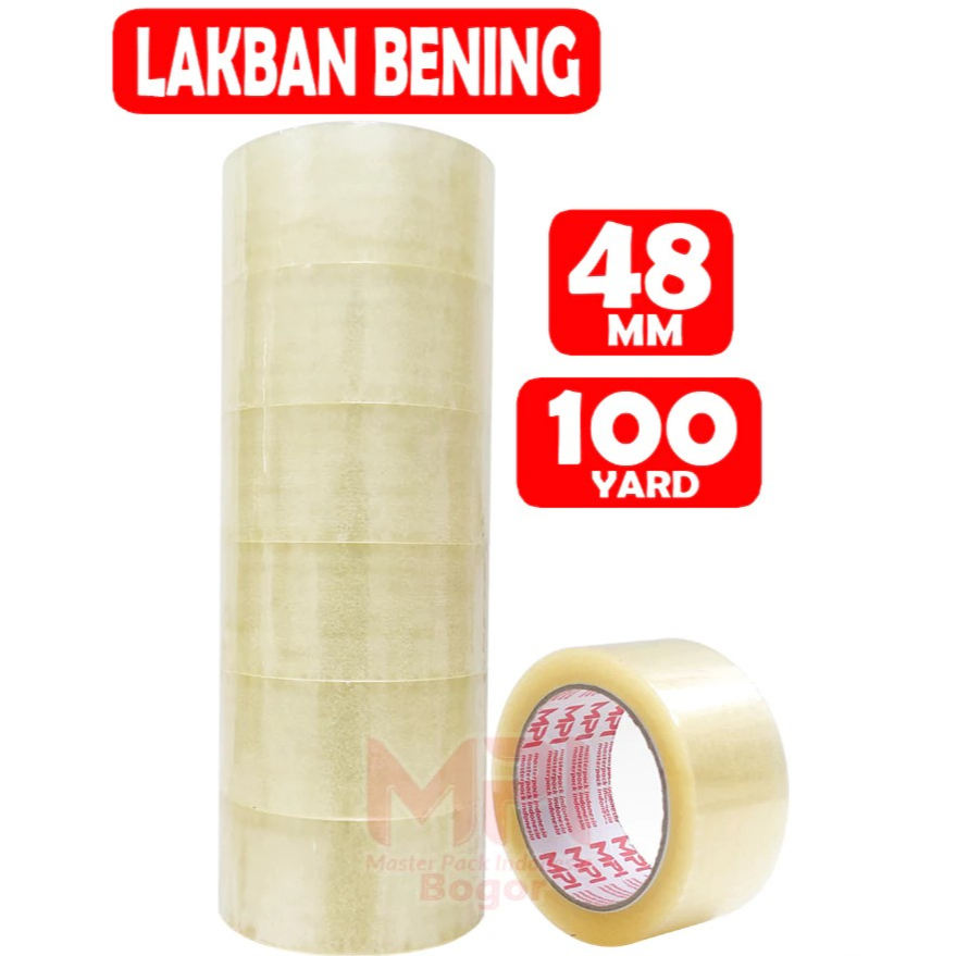 

Lakban Bening Ukuran Panjang 48 mm Panjang 100 Yard Kualitas Bagus Dan Tidak Mudah Putus Merek MPI