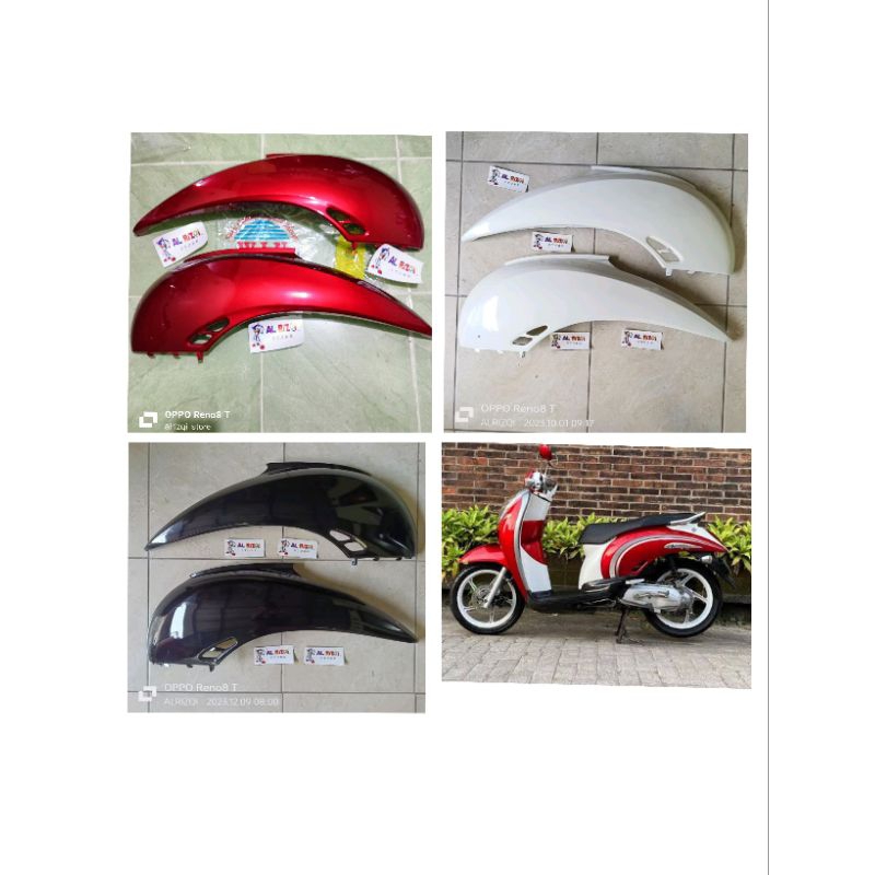 WIN/VR cover body belakang kanan kiri Scoopy old karbu 2010 hitam,,putih,, maroon