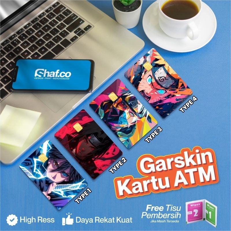 GARSKIN STICKER KARTU / FLAZZ / SKIN CARD / STIKER / SASUKE / ITACHI / KAKASHI / NARUTO UZUMAKI