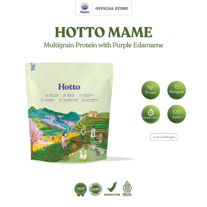 

2 Pouch Hotto Mame Protein Multigrain with EDAMAME Original