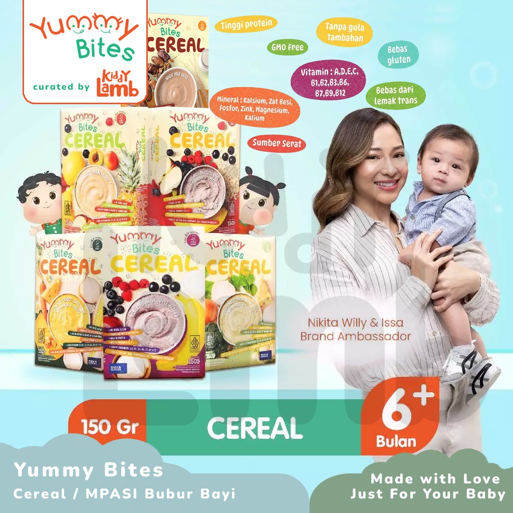 Yummy Bites Cereal 150gr MPASI Baby / Bubur Bayi/ Camilan Sereal Bubur Anak Bayi Balita Makanan MPAS