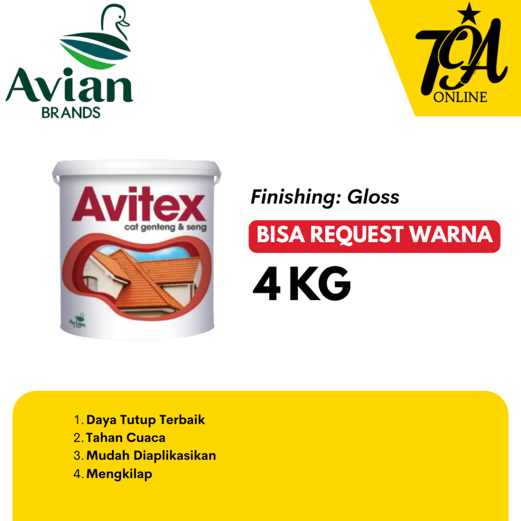 AVIAN Avitex Genteng& Seng / Cat Genteng & Seng Tinting Color 4 KG