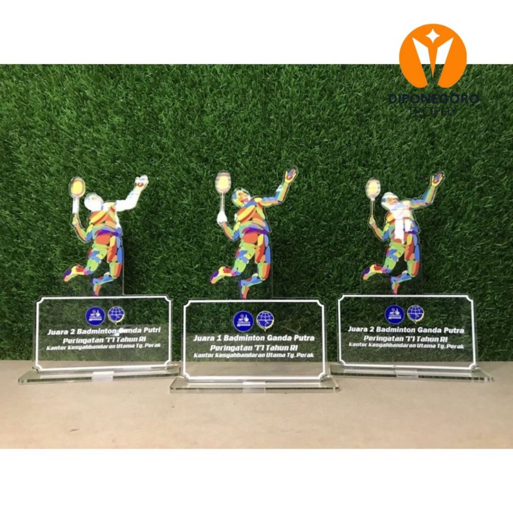 Piala Akrilik BADMINTON Piala Bulutangkis Akrilik Custom
