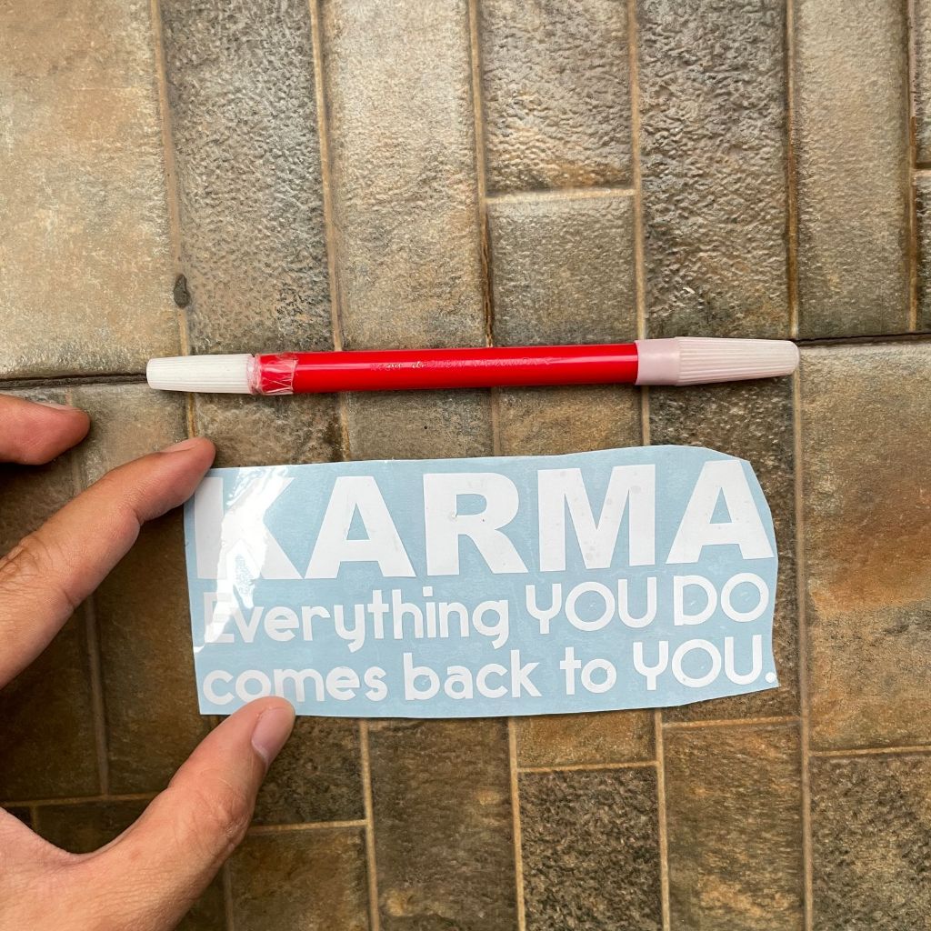 

Karma Everything You Do comes Back Quotes Stiker Cutting Mobil Kaca Laptop Rohani Hindu