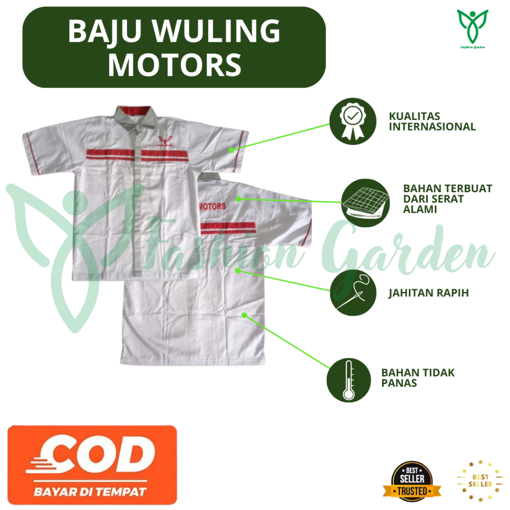 Seragam Wuling | Baju Mekanik Wuling | Baju Abu Wuling | Kemeja Abu Wuling | Baju Mekanik Wuling