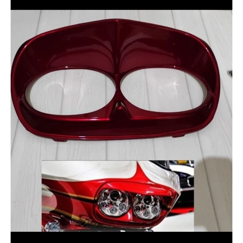 scowl harley road glide trim lampu road glide red