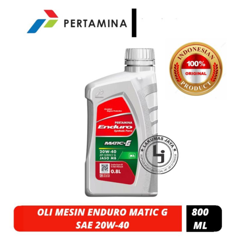 ENDURO MATIC G 0.8 LITER OLI MOTOR MATIC 100% ORIGINAL PERTAMINA HARGA MURAH GROSIR