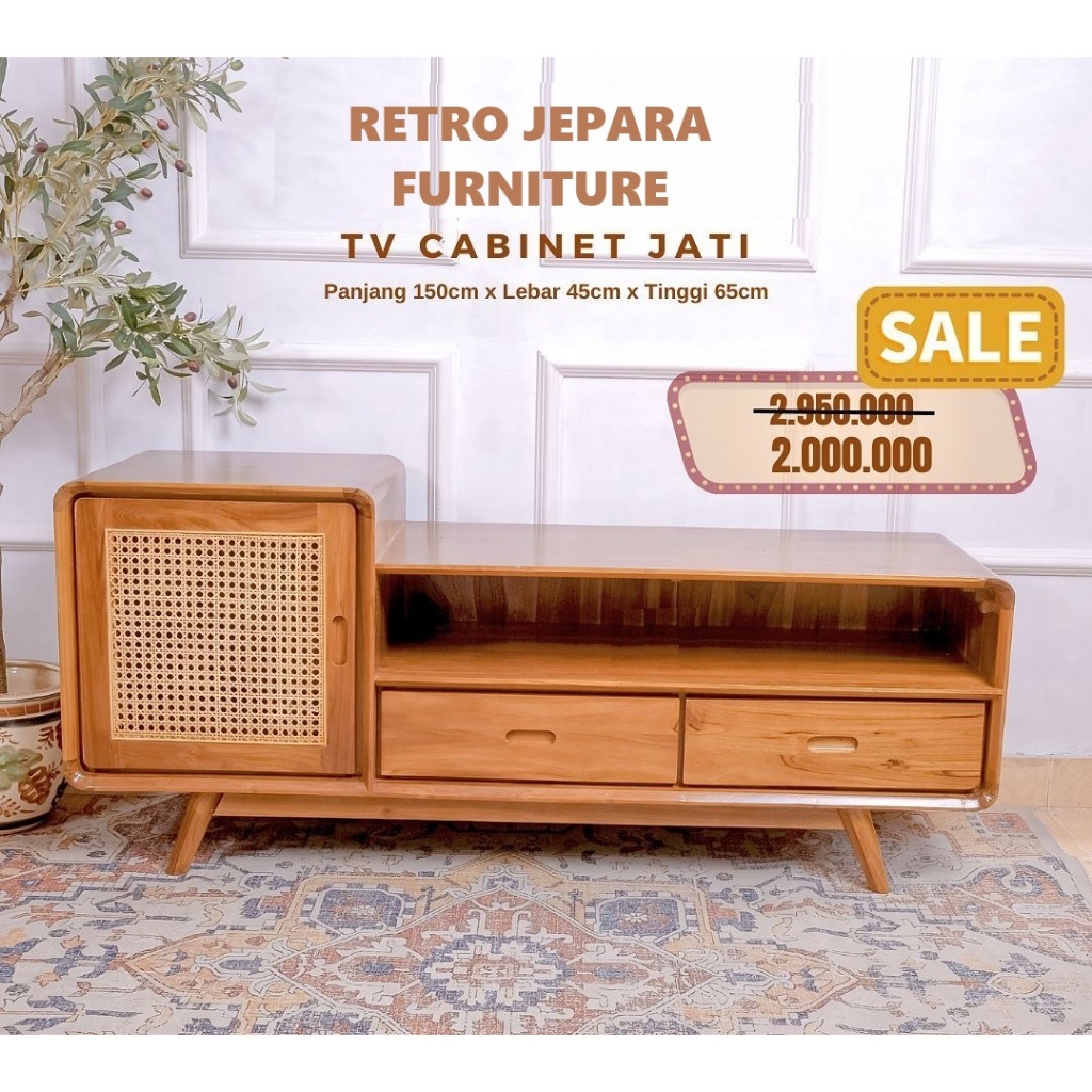 Bufet Retro Kayu Jati Jepara I Bufet Minimalis Retro Kayu Jati Jepara