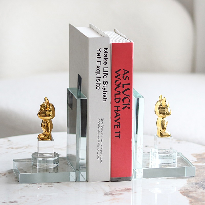 

Dekorasi Penyangga Buku Modern / Golden Bear Crystal Bookend - ITS ME M70