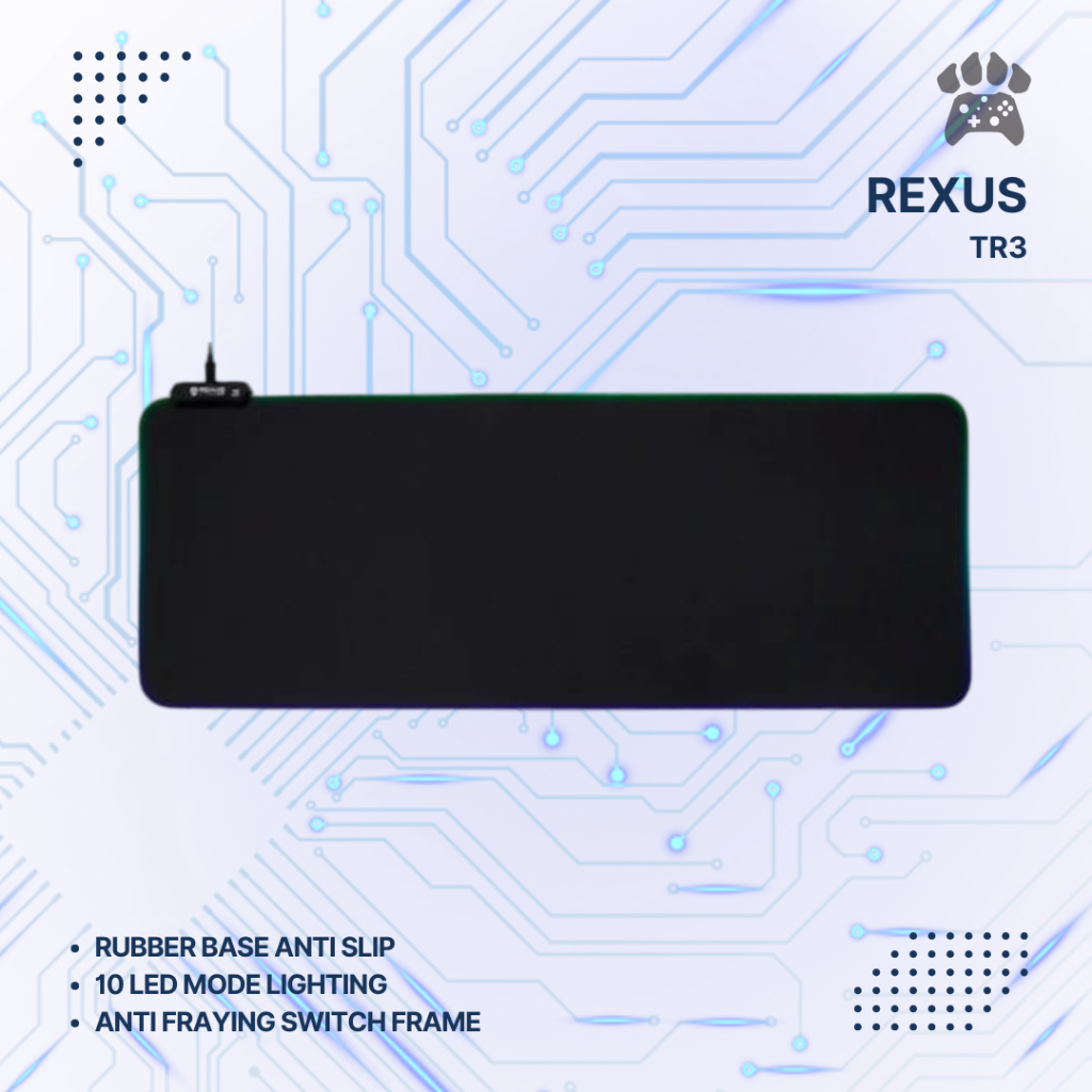 Rexus Kvlar TR3 Mousepad Gaming RGB Speed XL - Rexus TR3