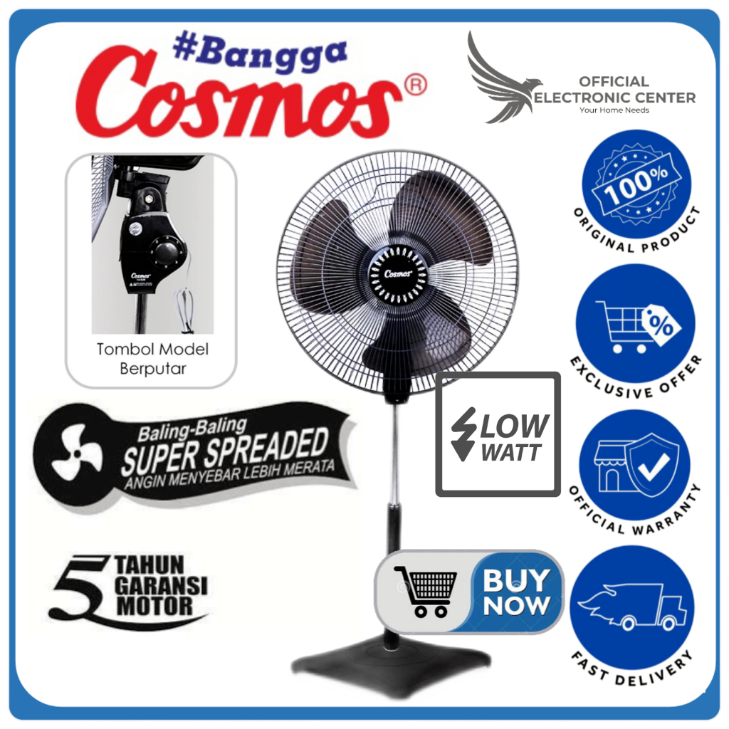 COSMOS KIPAS ANGIN 16SDB 16 SDB 16-SDB STAND FAN 16INCH COSMOS SUPER LOW WATT KIPAS COSMOS