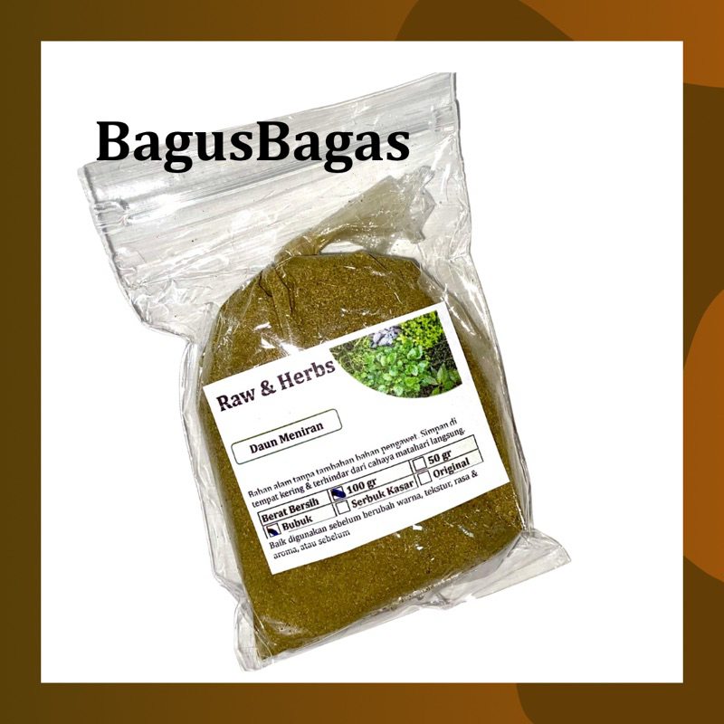 

Bubuk Daun Meniran 100 g Herbal Alami Imunitas Peradangan Anti Virus JSR Murni Bagus Bagas