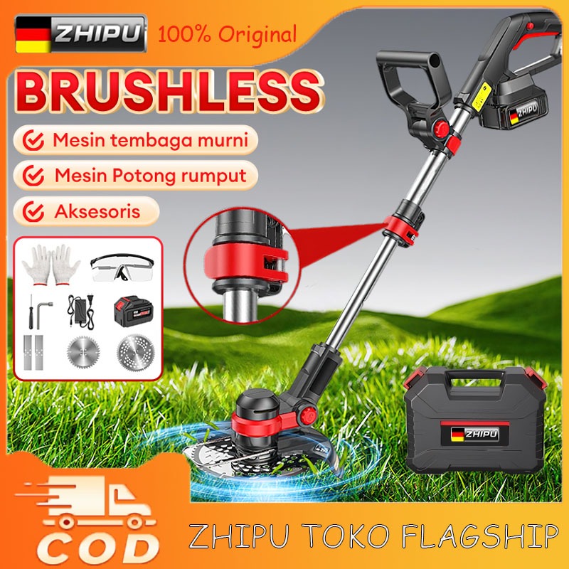 ZHIPU Brushless Mesin potong rumput batrai   Brushless Mesin pemotong rumput listrik pemotong rumput