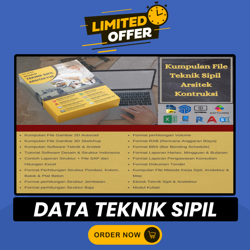 Paket Database Teknik Sipil & Arsitektur Konstruksi Terlengkap 200GB - Kumpulan Template 3D Design
