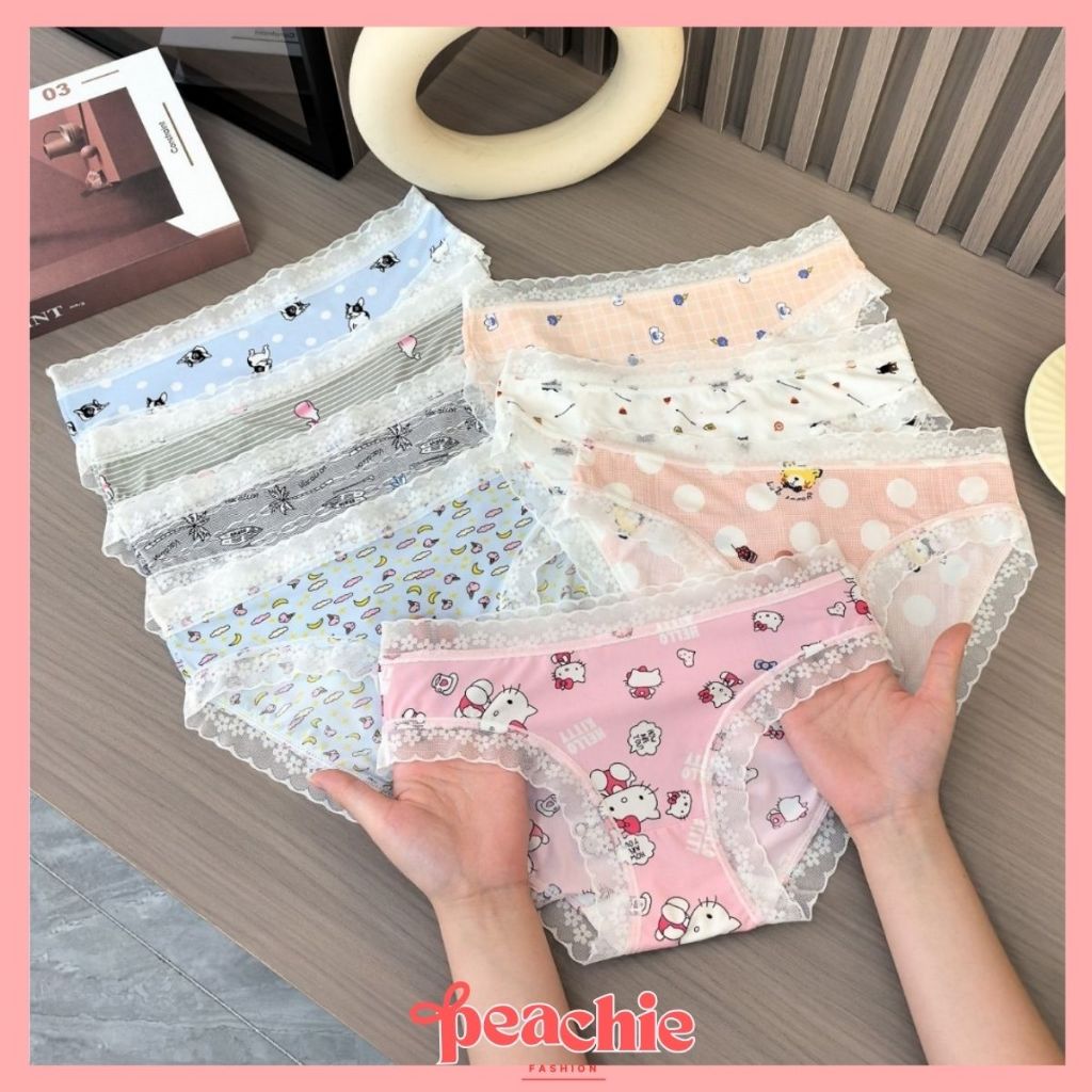 CUCI GUDANG CD1948 Celana Dalam Seamless Anak Renda Motif Imut Lucu CD Fashion Korea Wanita