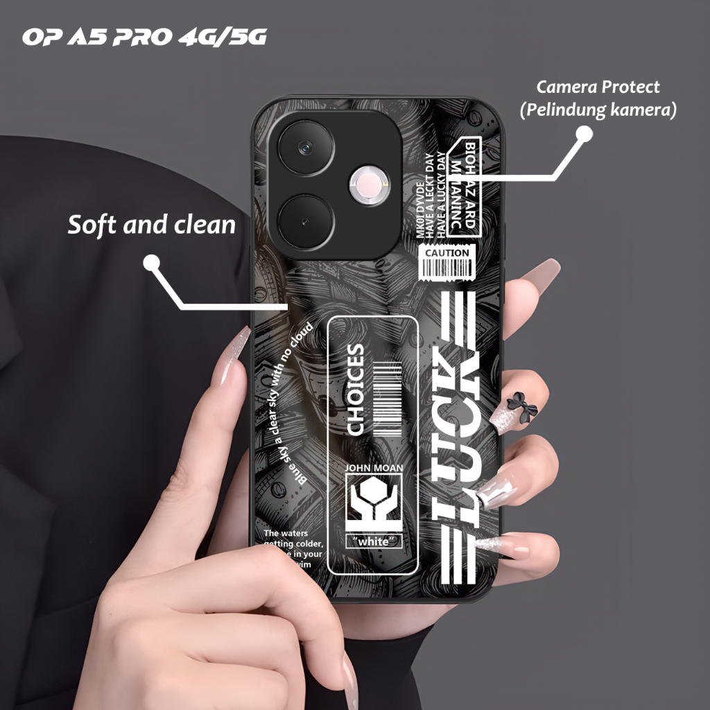 Softcase Kaca OPPO A5 PRO 4G/5G Terbaru Casing Handphone-Pelindung Handphone OPPO A5 PRO 4G/5G Sentr