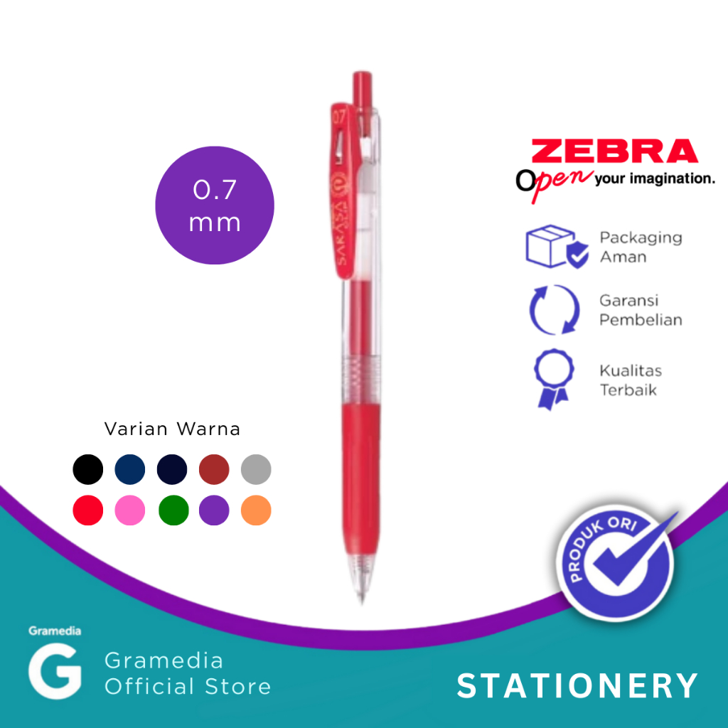 

Zebra - Bolpoin Sarasa Clip 0.7 Merah