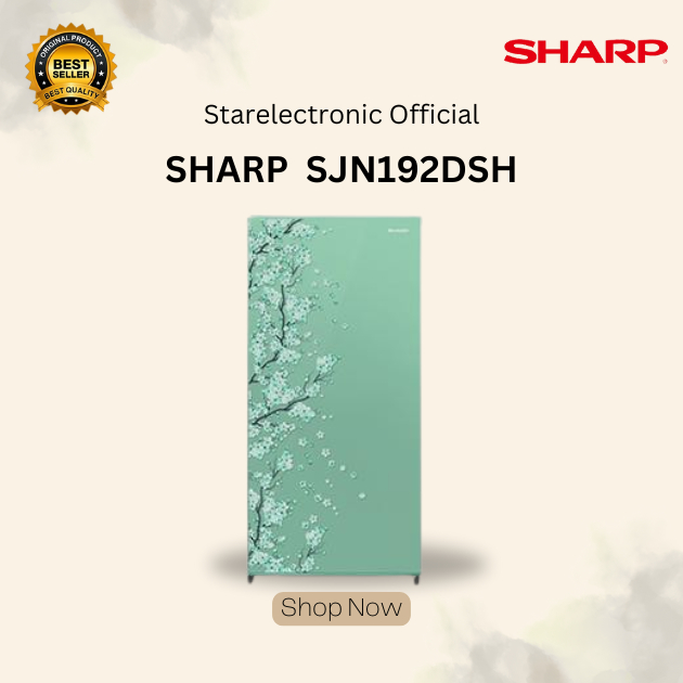 KULKAS SHARP  2 PINTU SJN192DSH 175L/SJN-192DSH/SJN 192DSH/KULKAS ORIGINAL BERGARANSI RESMI SHARP