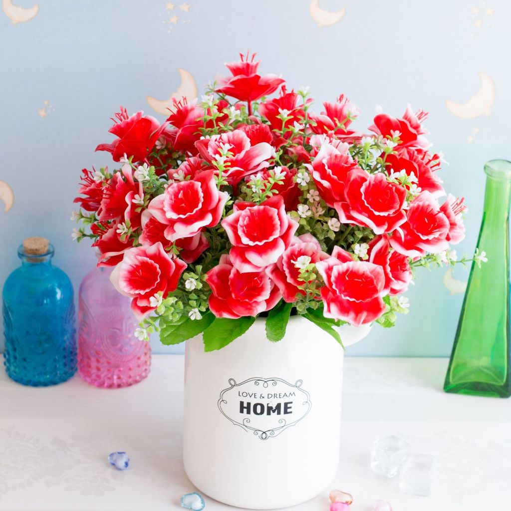 Bunga Kembang Sepatu Tanaman Tropis Hias Plastik Cantik Dekorasi Rumah Artificial Flower AF21