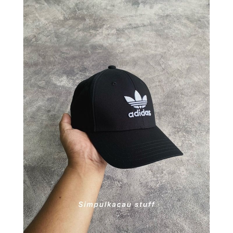 topi adidas trefoil logo baseball caps black