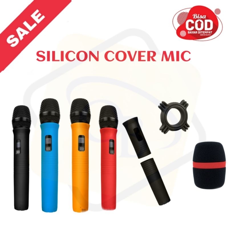 cover silicon gagang mikrofon anti slip - pelindung mic full body