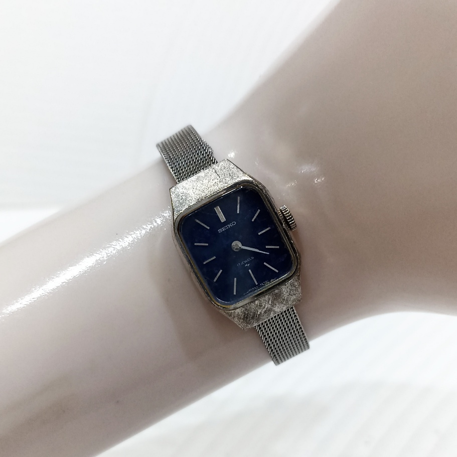 Jam Tangan Seiko Vintage Ladies WGP White Gold Plated 11-4120 Manual Winding Watch Wanita Antik Kuno