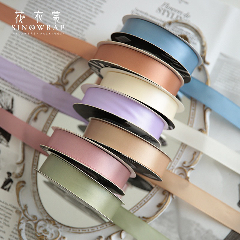 

2.5cm*50Y Satin Ribbon Import / Pita Satin Import Premium Satu Sisi Tidak kaku