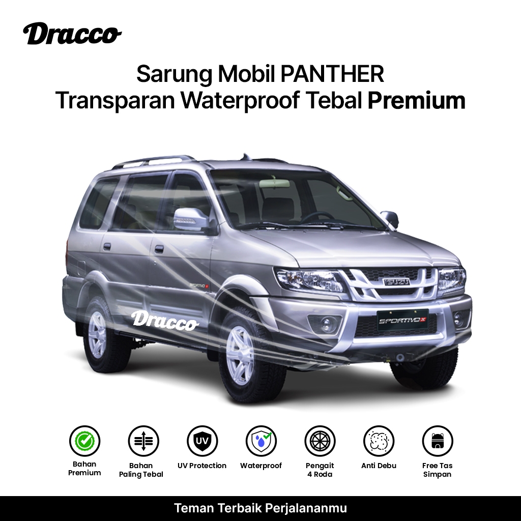 DRACCO sarung mobil ISUZU PANTHER transparan tebal waterproof premium cover panther free tas simpan