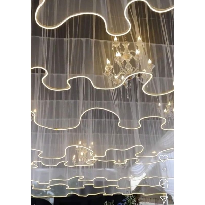 rempel/skriting lampu LED/ dekorasi plafon tenda, dekorasi tenda