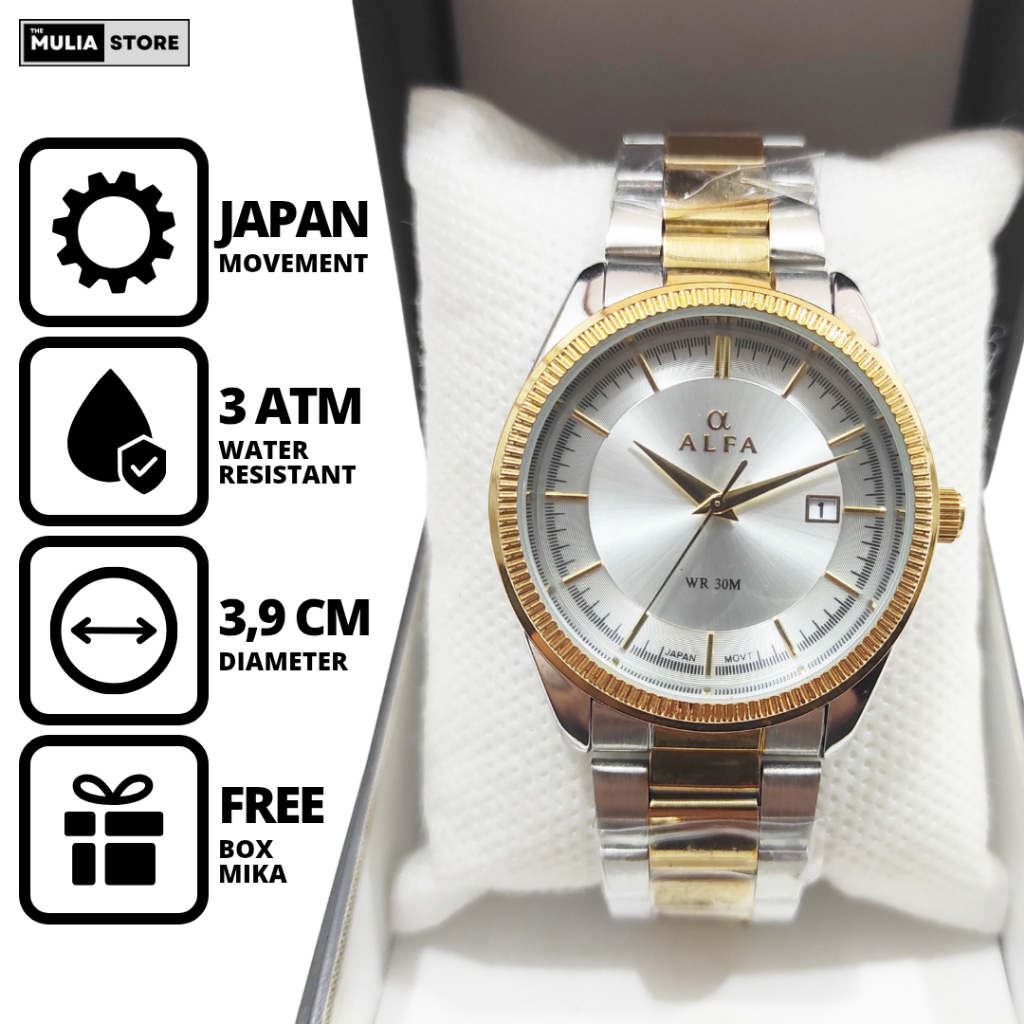 ALFA Jam Tangan Pria Alfa A 002 M Tanggal Analog