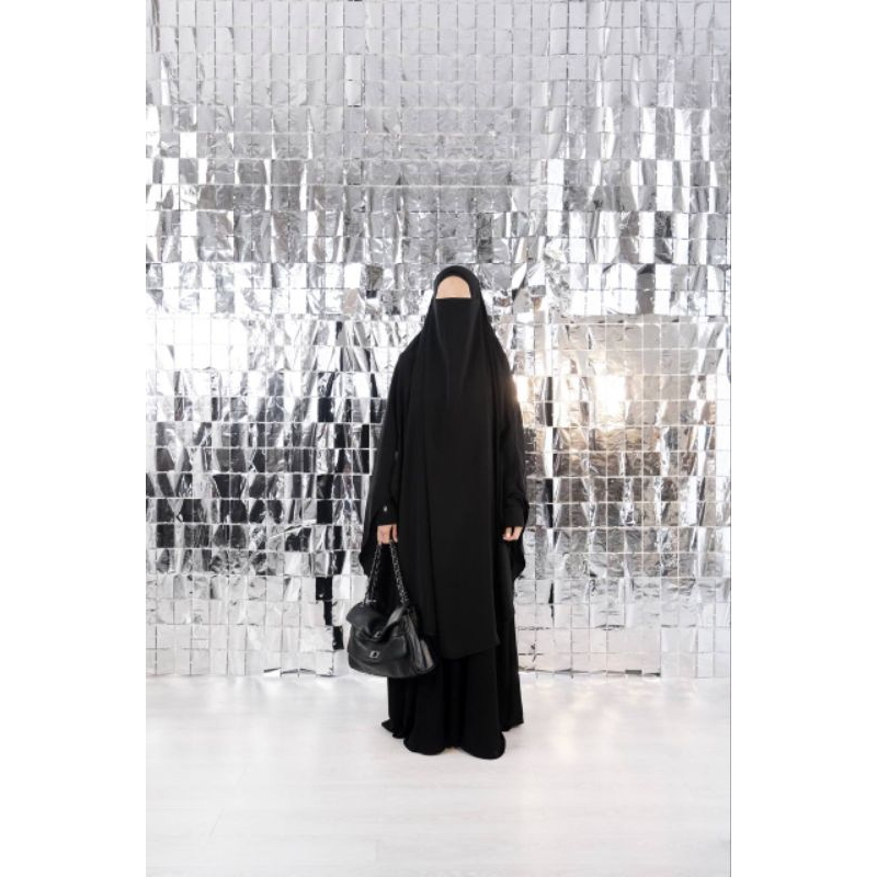 ‼️READY NOIRE abaya BLACK M | Khimar NP Oval Large | Original SIDRA CO | SIDRA CO | ABAYA SIDRA