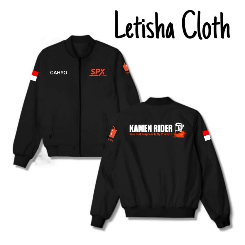 kastem bordir sesuai permintaan//jaket spx//jaket kurir spx//jaket shopee express//jaket bomber//jak