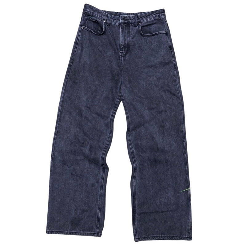 BLACK WASHED BAGGY JEANS