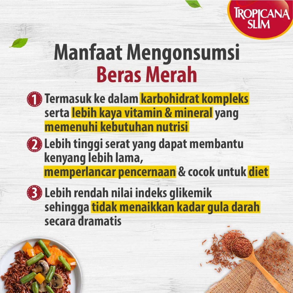 

RB TROPICANA SLIM Beras Merah Organik 1 kg - Beras Merah Pulen Tinggi Serat